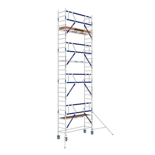 AGS Pro rolsteiger ASC 75 x 250 x 9,2wh enkelzijdig, Doe-het-zelf en Verbouw, Steigers, Rolsteiger of Kamersteiger, Nieuw, 5 meter of hoger
