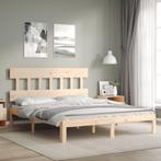 vidaXL Bedframe zonder matras massief grenenhout 160x200 cm, Bruin, Verzenden, 200 cm, 160 cm