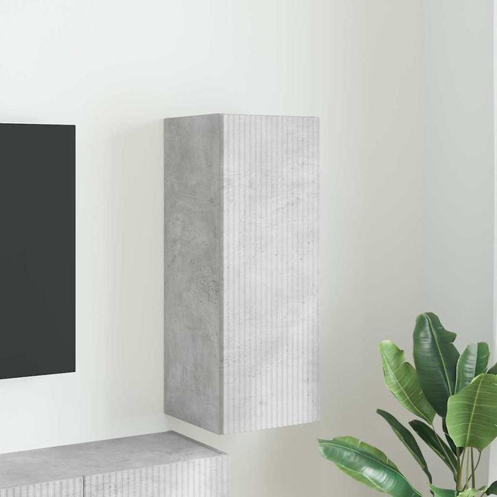 vidaXL TV Wandkast Wandgemonteerd Beton 30 x 31 x 80 cm, Huis en Inrichting, Kasten | Televisiemeubels, Nieuw, Minder dan 50 cm