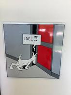 Hergé - 1 Enamelled plate - Kuifje - Milou : idée !! - 1987, Nieuw