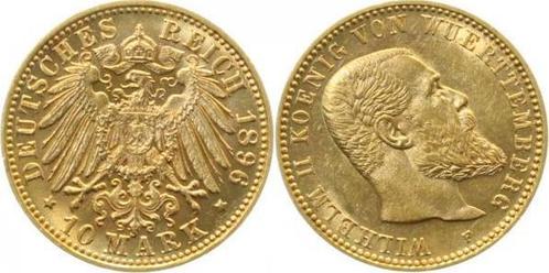 Kaiserreich Fehlpraegung 10 M Wilhelm Ii Wuerttemberg Ste..., Postzegels en Munten, Munten en Bankbiljetten | Toebehoren, Verzenden
