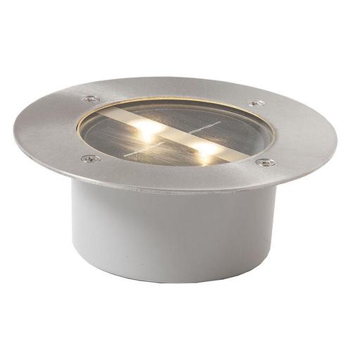 Zilveren solar grondspot Adnane, met schemersensor, Tuin en Terras, Buitenverlichting, Spots, Nieuw, Aluminium, Ophalen of Verzenden