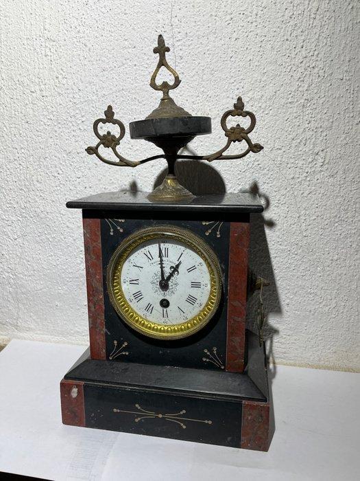 Tafelklok - Antiek Marmer - 1850-1900 - Moniet et Peguret, Antiek en Kunst, Antiek | Klokken