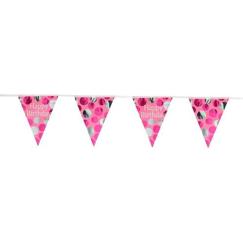 Happy Birthday Slingers Roze 4m, Hobby en Vrije tijd, Feestartikelen, Nieuw, Verzenden