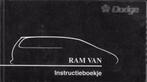 1996 Chrysler Dodge Ram Van Instructieboekje Nederlands