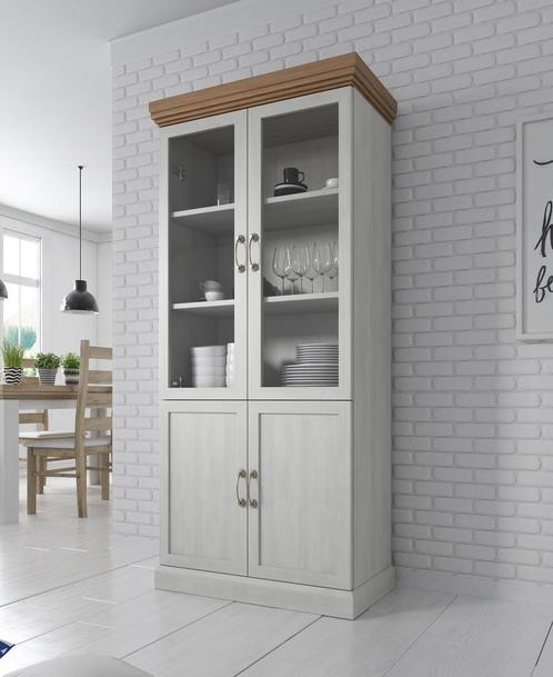 Buffetkast River - Wit - Eiken - 87 cm, Huis en Inrichting, Kasten | Vitrinekasten, 25 tot 50 cm, Nieuw, 150 tot 200 cm, 50 tot 100 cm