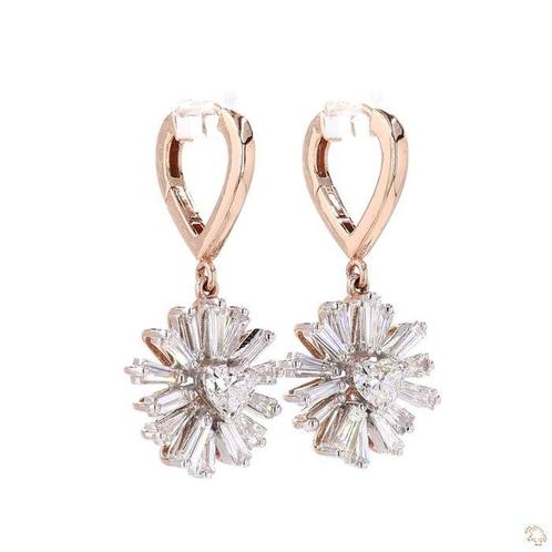 Oorbellen - 14 karaat Roségoud - 2.25ct. tw. Diamant, Sieraden, Tassen en Uiterlijk, Oorbellen