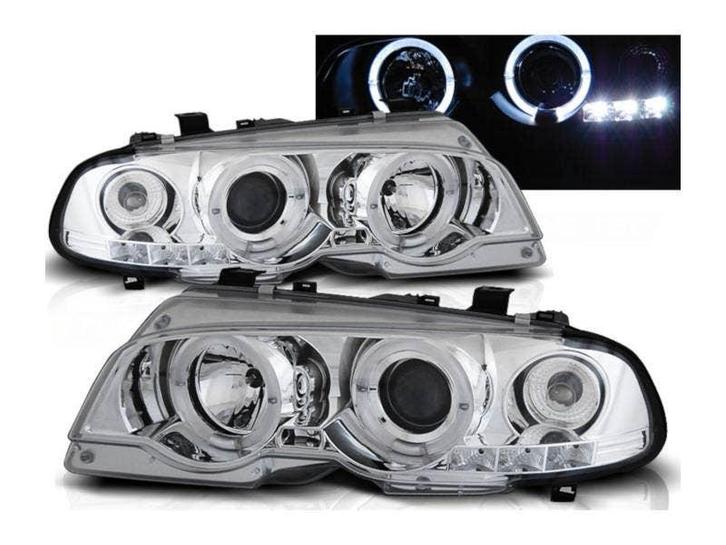 Angel Eyes koplampen Chrome geschikt voor BMW E46 Cabrio, Auto-onderdelen, Verlichting, Nieuw, BMW, Verzenden