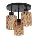 Boho Rotan Plafondlamp – Handgeweven Hanglamp 3 Kappen, Huis en Inrichting, Lampen | Hanglampen, Verzenden, Nieuw