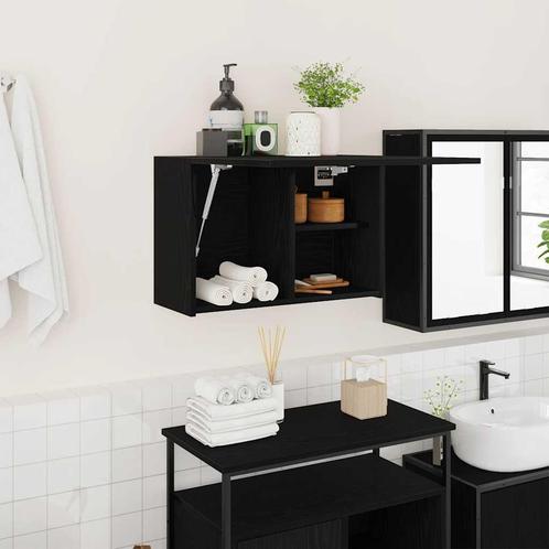 vidaXL Badkamerwandkast 60x25x40 cm bewerkt hout zwart, Huis en Inrichting, Tafels | Kaptafels, Nieuw, Verzenden
