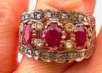 Zonder Minimumprijs - Ring - 9 kt. Roségoud, Zilver Robijn -, Sieraden, Tassen en Uiterlijk, Ringen, Nieuw