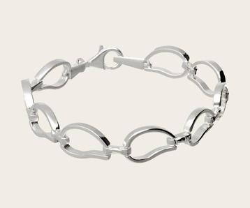 Zilveren design armband Wave mat-glans 19 cm beschikbaar voor biedingen