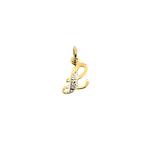 Gouden hanger van de letter L met diamant | 0,01 ct. (585), Ophalen of Verzenden, Gebruikt, Goud, Overige merken
