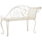 vidaXL Chaise longue 128 cm metaal antiekwit, Tuin en Terras, Tuinbanken, Verzenden, Nieuw