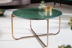 Ronde salontafel NOBLE 65cm groen marmer afneembaar, Huis en Inrichting, Tafels | Salontafels, Ophalen of Verzenden, Nieuw