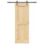 vidaXL Schuifdeur met beslag 80x210 cm massief grenenhout, Verzenden, Nieuw