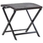 vidaXL Kruk inklapbaar poly rattan bruin, Verzenden, Nieuw, Rotan