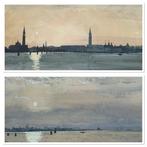 European school. (XX) - A pair of Venetian canal scenes