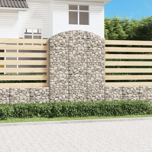 vidaXL Schanskorf gewelfd 150x30x200/220 cm gegalvaniseerd, Tuin en Terras, Bloembakken en Plantenbakken, 100 cm of meer, Nieuw