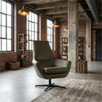 Leren draaifauteuil Treat - Toledo Olive (olijf/goen), Nieuw, Ophalen of Verzenden, 75 tot 100 cm, Industrieel, Modern