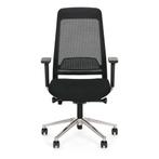 Ergonomische instelbare bureaustoel Ledderra Chroom-Zwart, Ophalen of Verzenden, Nieuw