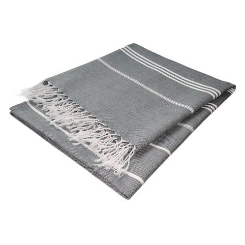 Hammam Badlaken Black 90x165cm 100% Katoen - Treb WS, Huis en Inrichting, Badkamer | Badtextiel en Accessoires, Handdoek, Overige kleuren