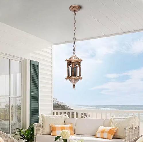 Vintage Buiten Hanglamp – Waterdicht Aluminium Glas Design, Huis en Inrichting, Lampen | Hanglampen, Nieuw, Verzenden