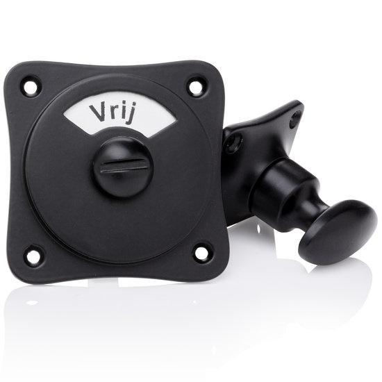 WC slot draaiknop vrij-bezet mat zwart - retro jaren 30 t..., Doe-het-zelf en Verbouw, Hang- en Sluitwerk, Slot, Nieuw, Koper of Messing