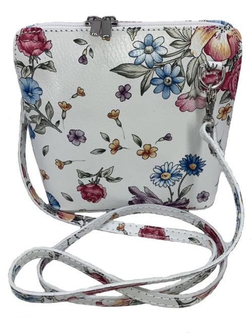 Bloem Vera Pelle Italiaans leren schoudertasje (rits rondom), Sieraden, Tassen en Uiterlijk, Portemonnees, Nieuw, Verzenden