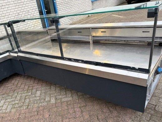 Koeltoonbank met plaatkoeling, Koelvitrine, Koeltoog  250cm,, Witgoed en Apparatuur, Koelkasten en IJskasten, Gebruikt