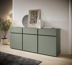 Meubella Dressoir Cainan groen zwart 180 cm, Nieuw, 150 tot 200 cm, 25 tot 50 cm, Modern