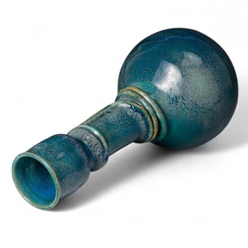 Blauwe geglazuurde gouden vaas met nekkoord - Aardewerk -, Antiek en Kunst, Antiek | Overige Antiek