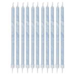 Blauwe Kaarsen Marmer 18cm 12st, Verzenden, Nieuw
