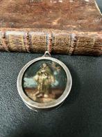 Reliekhouder - Glas, Zilver - Devotie-medaille - Maagd van, Antiek en Kunst, Kunst | Niet-Westerse kunst