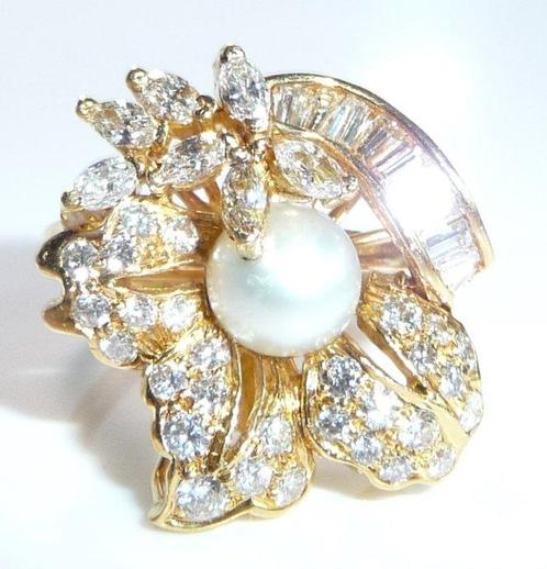 Ring - 18 karaat Geel goud - 1.30ct. tw. Diamant, Sieraden, Tassen en Uiterlijk, Ringen