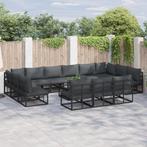 vidaXL Tuin Sofa Set met kussen met kussen 14 pcs Zwart, Verzenden, Nieuw, Aluminium