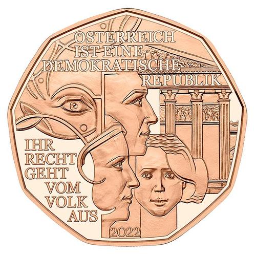 Oostenrijk 5 Euro Democratie 2022, Postzegels en Munten, Munten | Europa | Euromunten, Verzenden