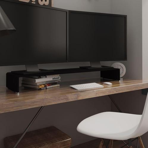 vidaXL TV-meubel/monitorverhoger zwart 110x30x13 cm glas, Huis en Inrichting, Kasten | Televisiemeubels, 25 tot 50 cm, Nieuw, Glas