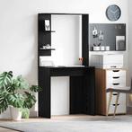 vidaXL Bureau met plank Zwart eiken 78.5 x 37 x 154.5 cm, Huis en Inrichting, Bureaus, Verzenden, Nieuw