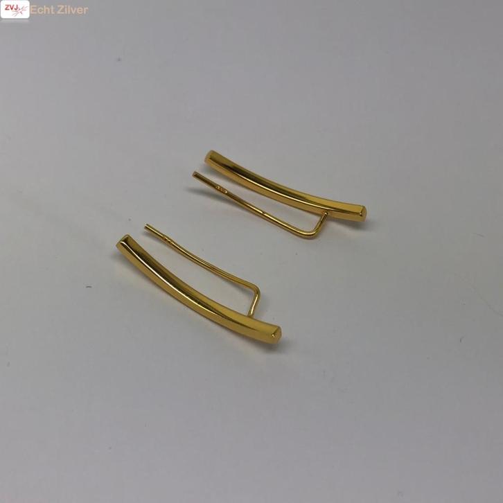 Gold plated strakke ear cuff oorklimmers, Sieraden, Tassen en Uiterlijk, Oorbellen, Nieuw, Verzenden
