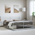 vidaXL Bedframe met hoofd- en voeteneinde metaal wit 193x203, Huis en Inrichting, Slaapkamer | Bedden, Verzenden, Wit, Metaal