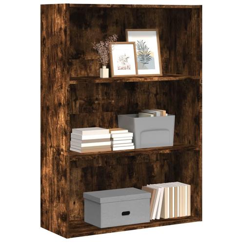 vidaXL Boekenkast 80x30x114 cm bewerkt hout gerookt, Huis en Inrichting, Kasten | Boekenkasten, 75 cm of meer, Nieuw, Overige houtsoorten