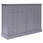 vidaXL Dressoir met 10 lades 113x30x79 cm hout grijs, Huis en Inrichting, 100 tot 150 cm, Verzenden, Nieuw, 25 tot 50 cm