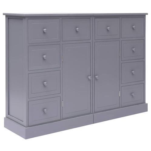 vidaXL Dressoir met 10 lades 113x30x79 cm hout grijs, Huis en Inrichting, Kasten | Dressoirs, 25 tot 50 cm, Nieuw, 100 tot 150 cm