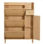 Schoenenkast met Rotan en 3 Kanteldeuren –Smal Model met Lad, Huis en Inrichting, Kasten | Schoenenkasten, Verzenden, Nieuw