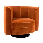 *WOONWINKEL* Dutchbone Flower Draaifauteuil Oranje Fluweel, Huis en Inrichting, Fauteuils, Verzenden, Nieuw, Stof