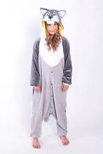 Onesie Grijze Wolf Pakje 110-116 Wolvenpak Kostuum Grijs Hus, Nieuw, 110 t/m 116, Ophalen of Verzenden