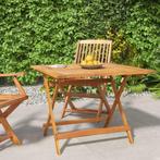 vidaXL Tuintafel inklapbaar 90x90x75 cm massief acaciahout, Verzenden, Nieuw, Hout