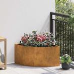 vidaXL Hoek Plantbak Roestig 60 x 60 x 35 cm Cortenstaal, Tuin en Terras, Verzenden, Nieuw, Metaal, 60 tot 100 cm
