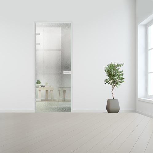 Glazen binnendeur XL voor opdek kozijn aluminium beslag-Crep, Doe-het-zelf en Verbouw, Glas en Ramen, Nieuw, Ophalen of Verzenden